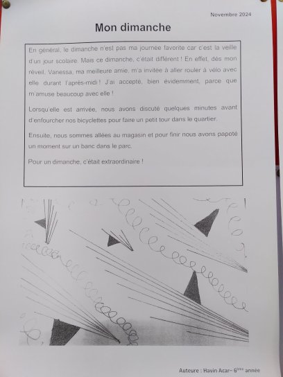 Mon dimanche - texte d'Havin